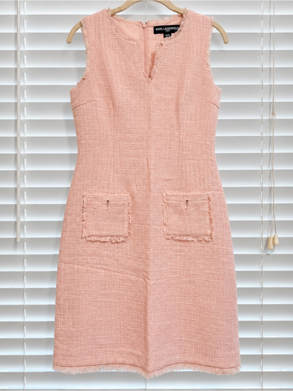 Karl Lagerfeld Blush Pink Tweed Sheath Dress